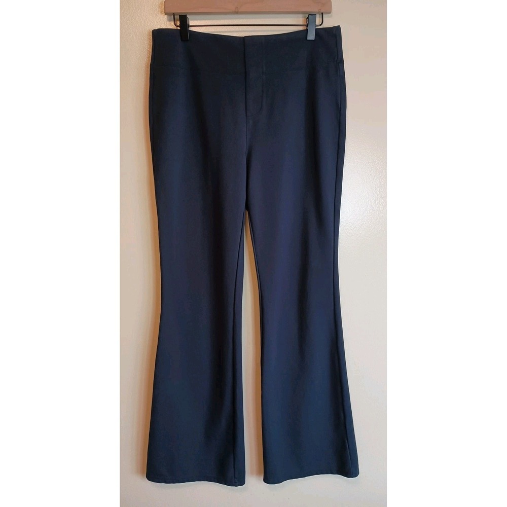 Halara Women's L Navy Flare Dress Pants High Rise Stretch Pull On Trouser